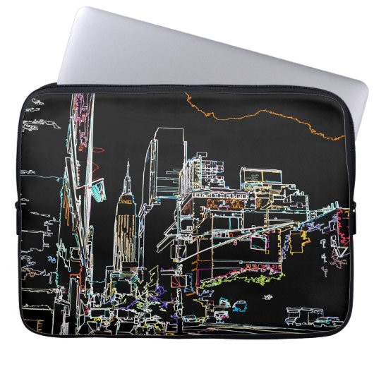 Farbenfrohe Skyline in Manhattan Laptopschutzhülle (Vorderseite)