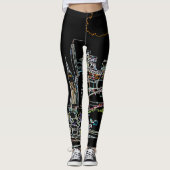 Farbenfrohe Skyline in Manhattan Leggings (Vorderseite)