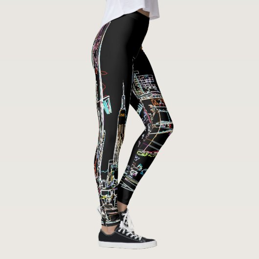 Farbenfrohe Skyline in Manhattan Leggings (Rechts)