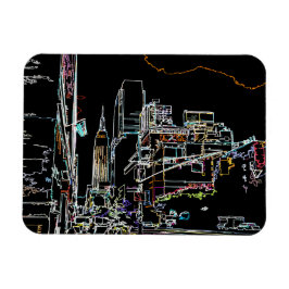 Farbenfrohe Skyline in Manhattan Magnet