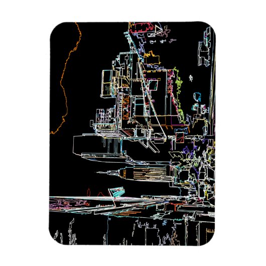 Farbenfrohe Skyline in Manhattan Magnet (Vertikal)