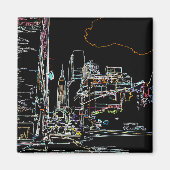Farbenfrohe Skyline in Manhattan Magnet (Vorne)