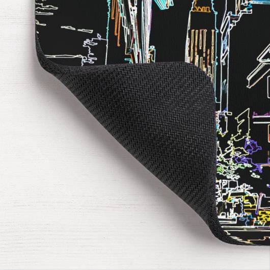 Farbenfrohe Skyline in Manhattan Mousepad (Ecke)