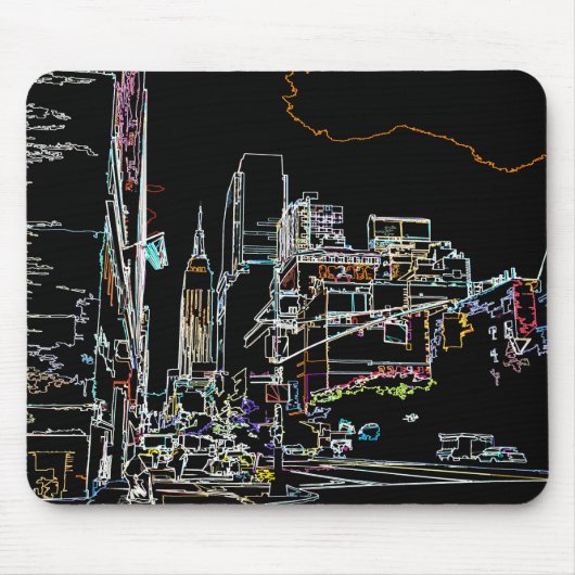 Farbenfrohe Skyline in Manhattan Mousepad (Vorne)