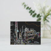 Farbenfrohe Skyline in Manhattan Postkarte (Stehend Vorderseite)