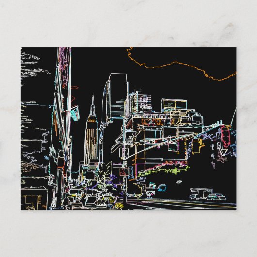 Farbenfrohe Skyline in Manhattan Postkarte (Vorderseite)