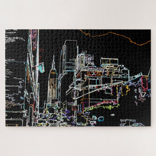 Farbenfrohe Skyline in Manhattan Puzzle (Horizontal)