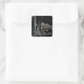 Farbenfrohe Skyline in Manhattan Quadratischer Aufkleber (Tasche)