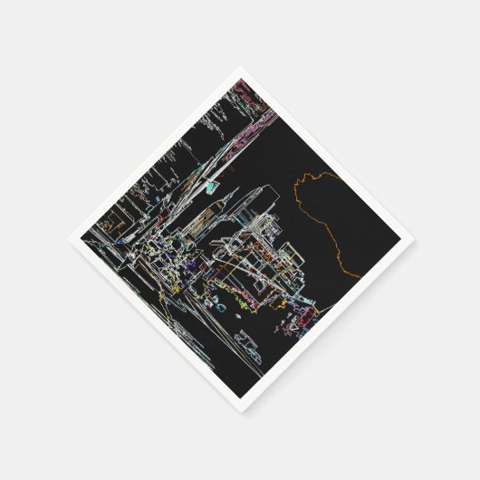 Farbenfrohe Skyline in Manhattan Serviette (Ecke)