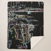 Farbenfrohe Skyline in Manhattan Sherpadecke (Vorderseite)