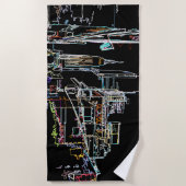 Farbenfrohe Skyline in Manhattan Strandtuch (Vorderseite)