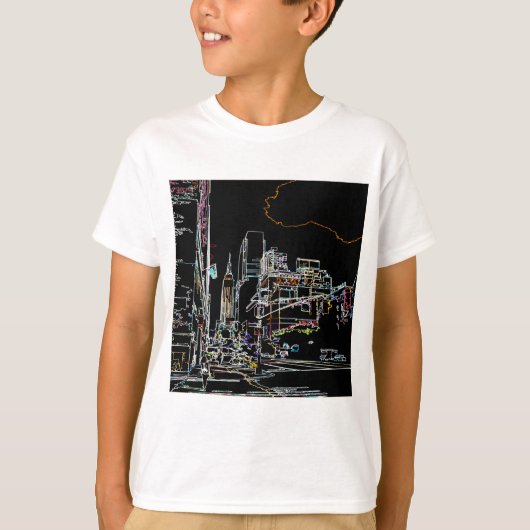 Farbenfrohe Skyline in Manhattan T-Shirt (Vorderseite)