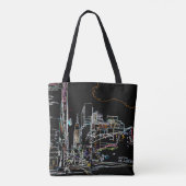 Farbenfrohe Skyline in Manhattan Tasche (Rückseite)