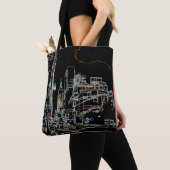 Farbenfrohe Skyline in Manhattan Tasche (Von Nahem)