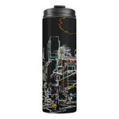 Farbenfrohe Skyline in Manhattan Thermosbecher (Vorderseite)