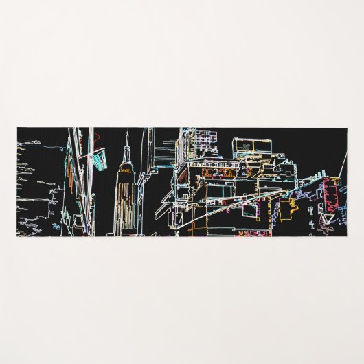 Farbenfrohe Skyline in Manhattan Yogamatte (Vorderseite (Horizontal))