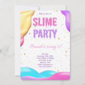Farbenfrohe Slime Birthday Party Einladung (Vorderseite)