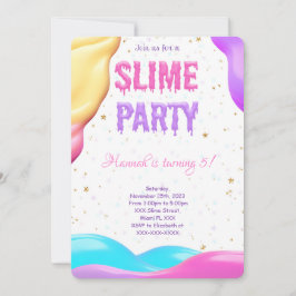 Farbenfrohe Slime Birthday Party Einladung