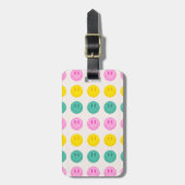 Farbenfrohe Smile Emoji Gepäckmarke Gepäckanhänger (Vorderseite vertikal)