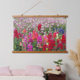 Farbenfrohe Snapdragon Garden Wandteppich Mit Holzrahmen