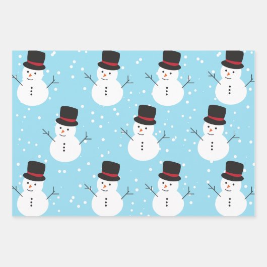 Farbenfrohe Snow Globe Snowman Weihnachtsmuster Geschenkpapier Set (Vorderseite 3)