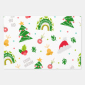 Farbenfrohe Snow Globe Snowman Weihnachtsmuster Geschenkpapier Set (Vorderseite 2)