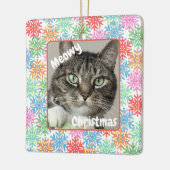 Farbenfrohe Snowflake Cat Picture Ornament (Links)
