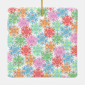 Farbenfrohe Snowflake Cat Picture Ornament (Rückseite)