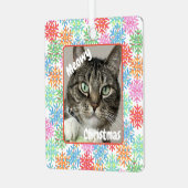 Farbenfrohe Snowflake Cat Picture Ornament (Vorderseite links)