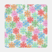 Farbenfrohe Snowflake Cat Picture Ornament (Rückseite)