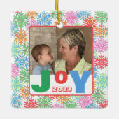 Farbenfrohe Snowflake Foto Keramik Keramikornament (Vorderseite)