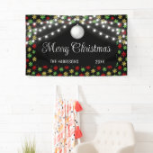 Farbenfrohe Snowflake String Lights Schwarzes Weih Banner (Insitu)