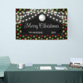 Farbenfrohe Snowflake String Lights Schwarzes Weih Banner (Messeveranstaltung)