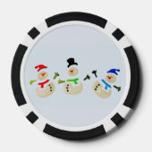 Farbenfrohe Snowman Weihnachtsfeier Pokerchips (Rückseite)