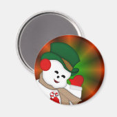 Farbenfrohe Snowman Weihnachtsmagnete Magnet (Vorderseite/Rückseite)