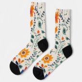 Farbenfrohe Socken mit einem Blumenmuster aus Oran (Linkes Detail)
