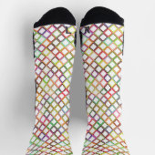 Farbenfrohe Socken mit einem lebendigen Diamantmus (Oben)