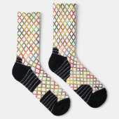 Farbenfrohe Socken mit einem lebendigen Diamantmus (Rechts)
