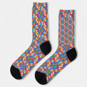 Farbenfrohe Socken mit einem lebendigen geometrisc (Linkes Detail)