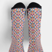 Farbenfrohe Socken mit geometrischen Mustern in Ro (Oben)