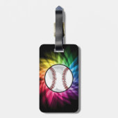 Farbenfrohe Softball; Baseball Gepäckanhänger (Rückseite vertikal)