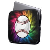 Farbenfrohe Softball; Baseball Laptopschutzhülle (Vorderseite Links)