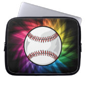 Farbenfrohe Softball; Baseball Laptopschutzhülle (Vorderseite)