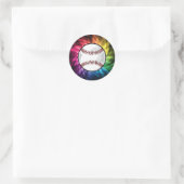 Farbenfrohe Softball; Baseball Runder Aufkleber (Tasche)