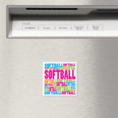Farbenfrohe Softball Magnet (In Situ (Geschirrspüler))