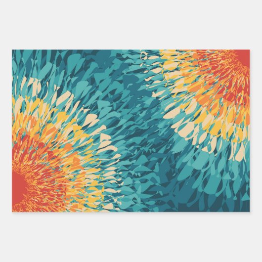 Farbenfrohe Solarfackeln im Retrostil Geschenkpapier Set (Vorderseite 2)