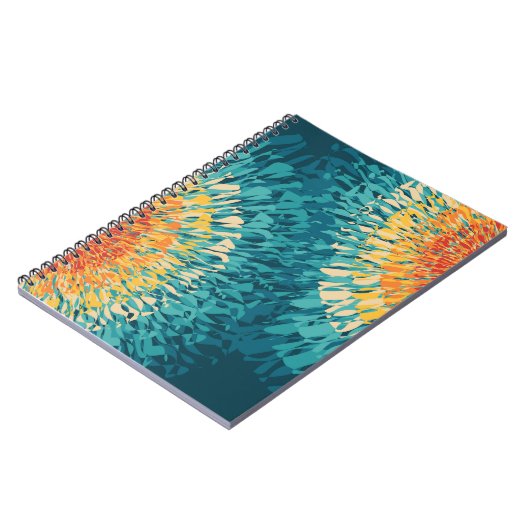 Farbenfrohe Solarfackeln im Retrostil Notizblock (Linke Seite)