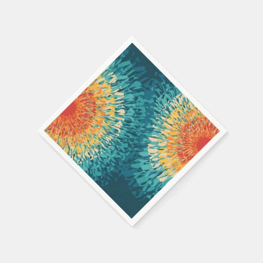 Farbenfrohe Solarfackeln im Retrostil Serviette (Ecke)