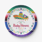 Farbenfrohe Sombrero Fiesta Babydusche Teller (Vorderseite)