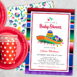 Farbenfrohe Sombrero Fiesta Kinderdusche Einladung